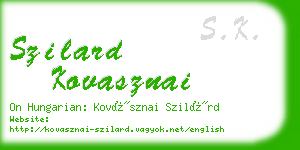 szilard kovasznai business card